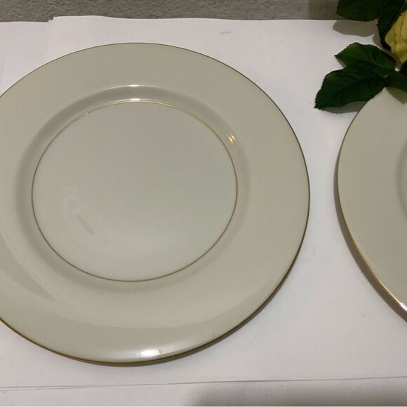 Theodore Haviland Gramercy 10 3/4  Inch dinner plate With Gold Trim set of 2 G8 - Picture 4 of 10